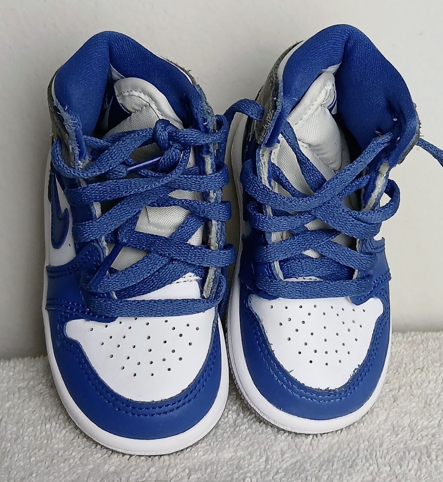 Nike Air Jordan 1 Retro High Og Td True Blue White Grey Fd1413-410 Kids 5c